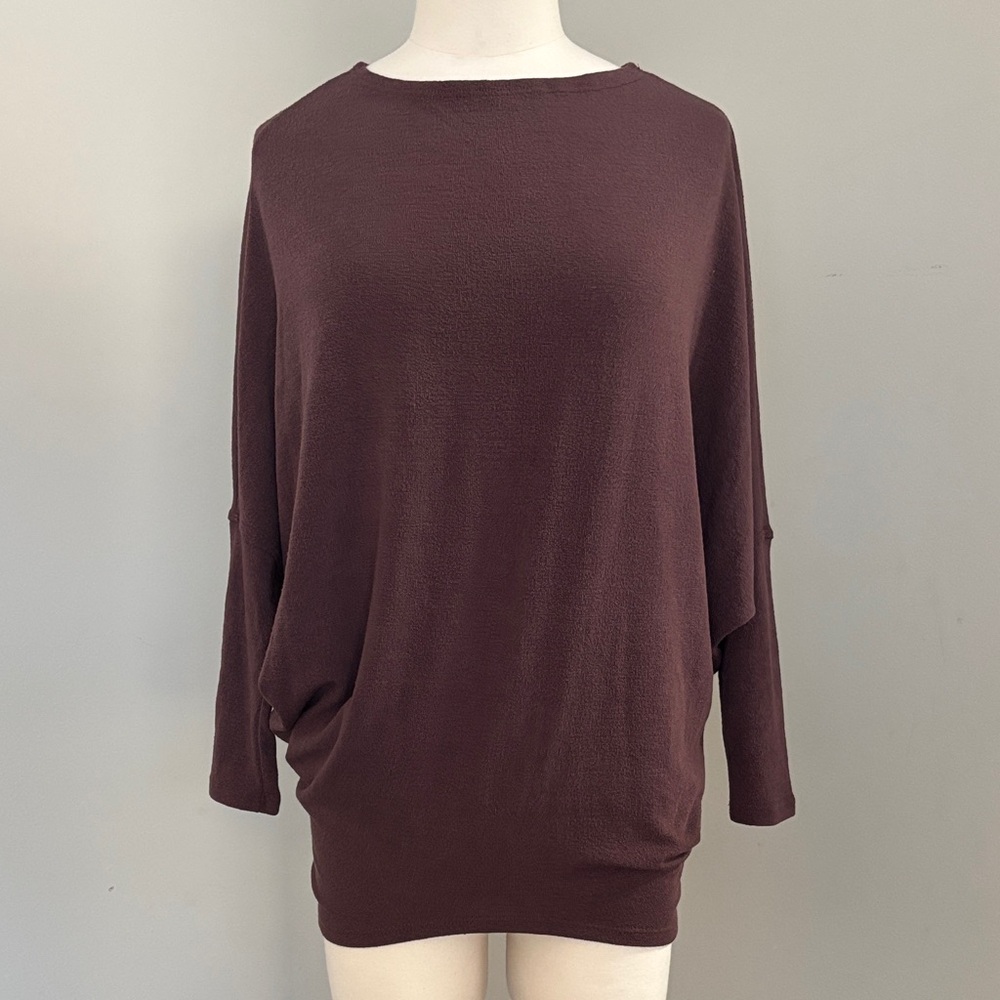 Audrey Dolman Sleeve Tunic Length Top Mauve SzS